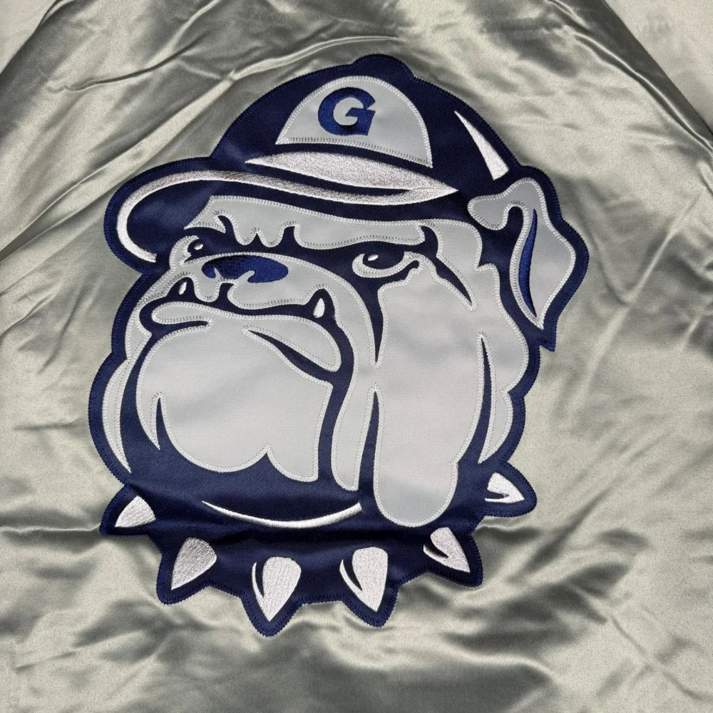 Mitchell & Ness Georgetown Hoyas NCAA Double Clutch Jacket Grey Size Medium - Picture 8 of 8